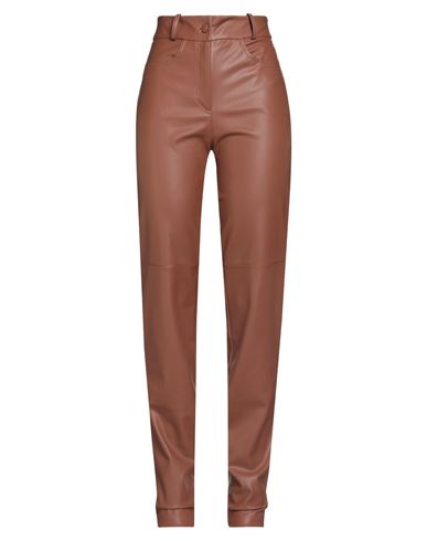 Actualee Woman Pants Brown Size 6 Polyurethane In Brown