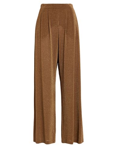 Momoní Woman Pants Khaki Size 4 Polyester, Viscose, Polyamide, Metallic Polyester, Elastane In Brown