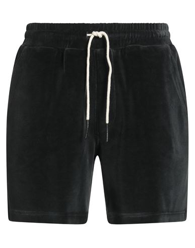 Oas Black Velour Shorts In Black