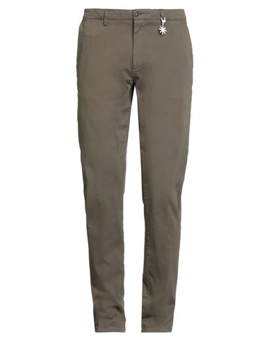 Manuel Ritz Man Pants Khaki Size 34 Cotton, Elastane In Silver