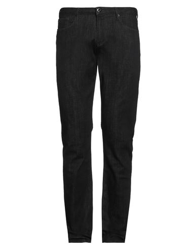 Emporio Armani Man Jeans Black Size 34w-32l Cotton, Elastane In Black