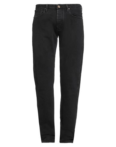 Emporio Armani Man Jeans Black Size 34w-34l Cotton, Elastane In Black