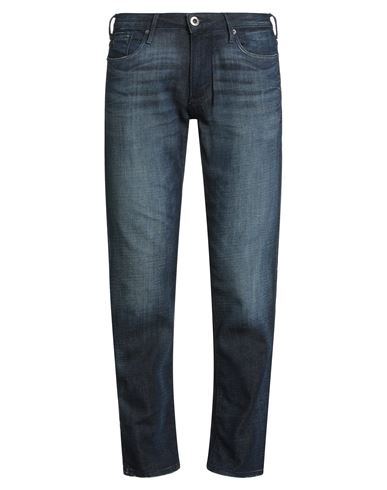 Emporio Armani Man Jeans Blue Size 34w-32l Cotton, Elastane In Blue