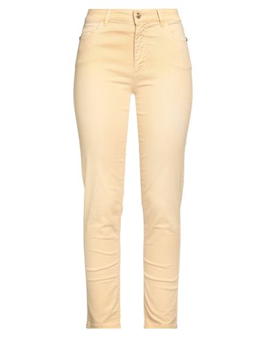 Angelo Marani Woman Pants Pastel Yellow Size 12 Cotton, Elastane