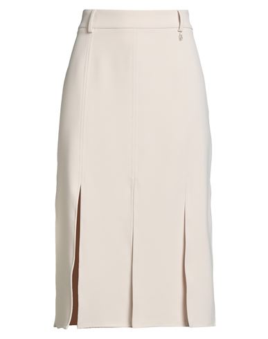 Liu •jo Woman Midi Skirt Cream Size 8 Polyester, Elastane In Neutral