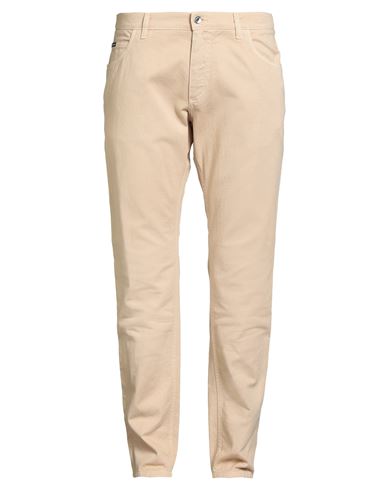 Dolce & Gabbana Man Jeans Sand Size 42 Cotton In Animal Print