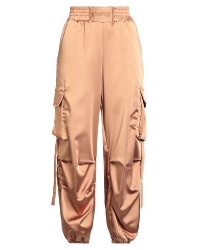 Disclaimer Woman Pants Camel Size L Polyester, Elastane In Sand