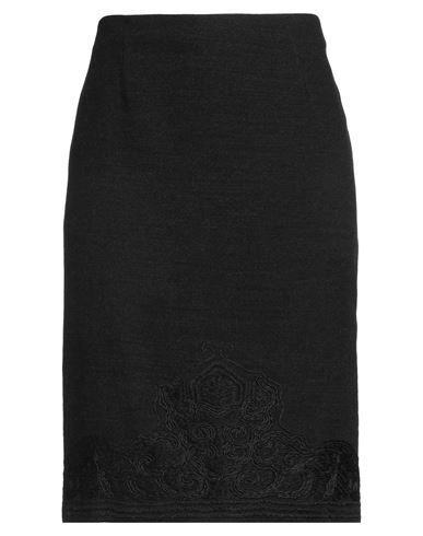 Etro Woman Midi Skirt Charcoal Size 12 Wool, Cashmere, Elastane In Gray