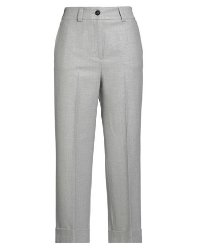 Peserico Woman Pants Light Grey Size 10 Virgin Wool, Polyester, Polyamide, Elastane In Gray