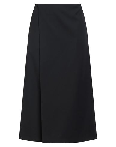 The Row Woman Midi Skirt Navy Size 6 Virgin Wool, Silk In Blue