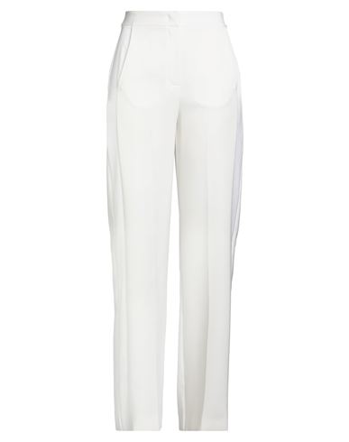 Hanita Woman Pants White Size 10 Polyester, Elastane In White