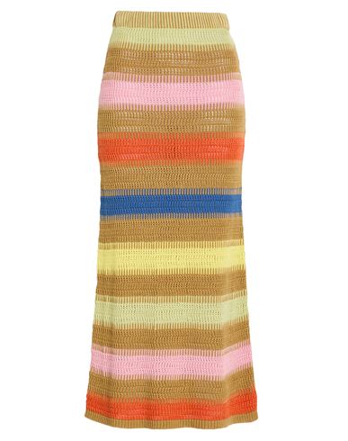 Roberto Collina Woman Maxi Skirt Camel Size M Cotton In Multi