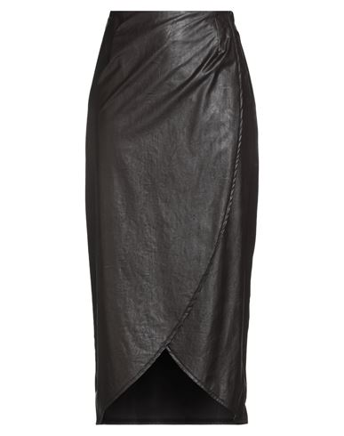 Marsēm Collection Woman Midi Skirt Dark Brown Size 6 Polyurethane In Brown