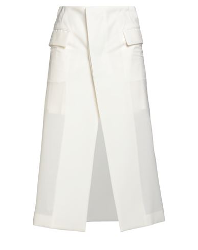 Sacai Woman Midi Skirt Ivory Size 1 Polyester, Wool In White