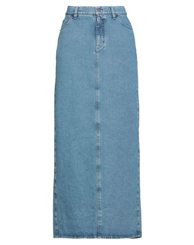 Giuseppe Di Morabito Wool Blend Denim Long Skirt In Blue