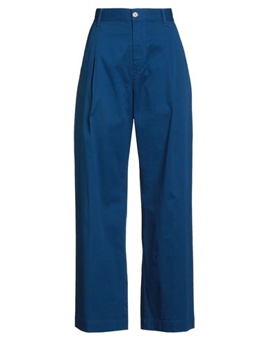 True Nyc Woman Pants Bright Blue Size 30 Cotton, Elastane In Blue