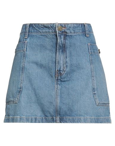 Frame Double Pocket Denim Skirt In Blue