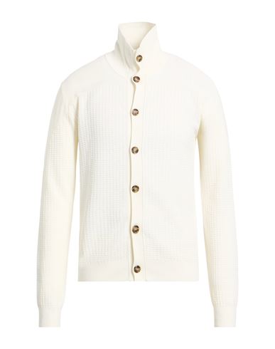 Paolo Pecora Man Cardigan Cream Size Xl Cotton In Neutral