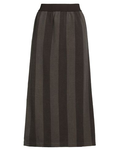 Uma Wang Woman Midi Skirt Khaki Size M Virgin Wool, Polyamide, Elastane In Black