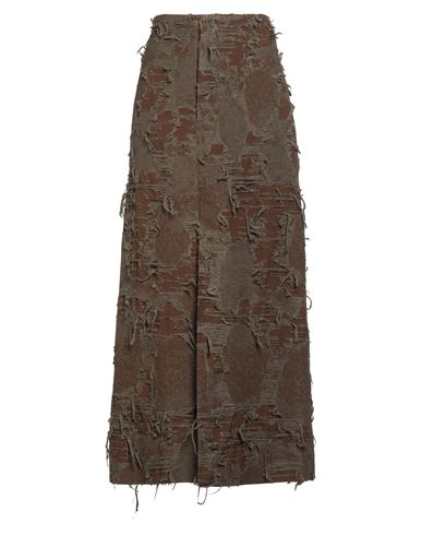 Uma Wang Woman Maxi Skirt Khaki Size M Virgin Wool, Wool, Cotton, Polyamide In Brown