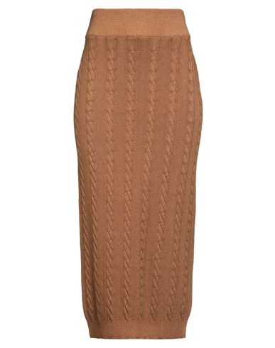 Woolrich Woman Midi Skirt Camel Size M Virgin Wool In Brown