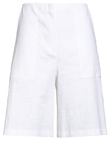 Theory Woman Shorts & Bermuda Shorts White Size 8 Linen, Viscose, Elastane