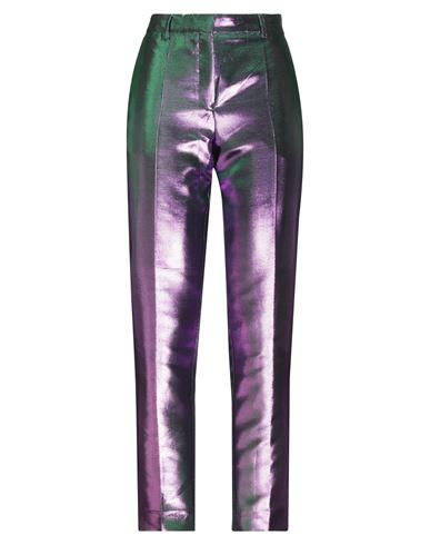 Indress Woman Pants Fuchsia Size 3 Cotton, Acetate, Polyester In Purple