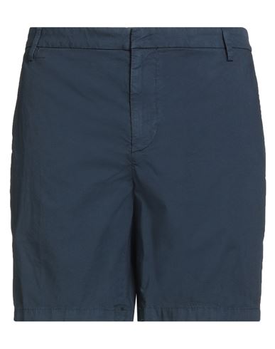 Dondup Man Shorts & Bermuda Shorts Navy Size 35 Cotton, Elastane In Blue