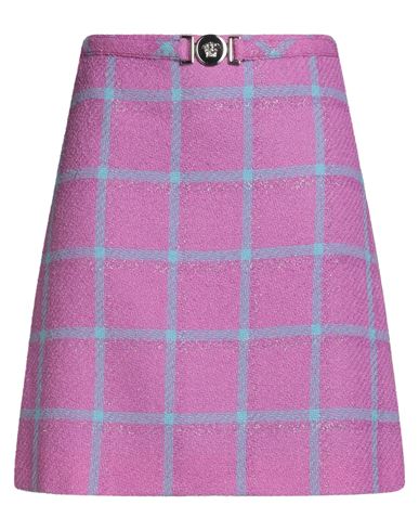 Versace Woman Mini Skirt Fuchsia Size 14 Virgin Wool, Polyamide In Pink