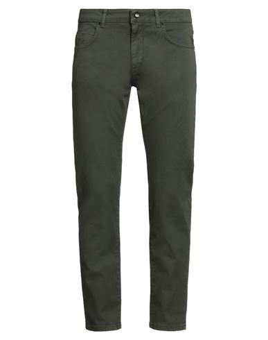 Take-two Man Pants Military Green Size 33 Cotton, Elastane In Green