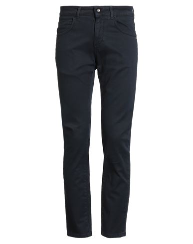 Take-two Man Pants Midnight Blue Size 32 Cotton, Elastane In Blue