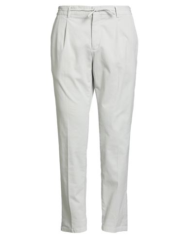 Paoloni Man Pants Light Grey Size 42 Cotton, Elastane In Gray