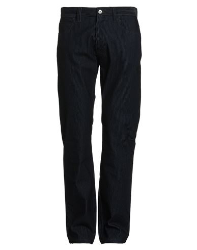 Emporio Armani Man Pants Midnight Blue Size 34 Cotton, Polyester, Elastane, Polyamide In Blue