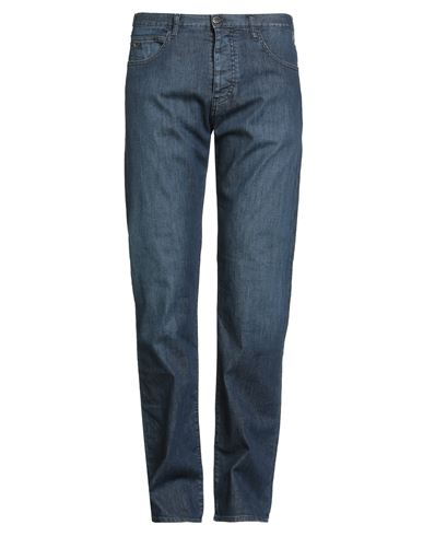 Emporio Armani Man Jeans Blue Size 34w-32l Cotton, Elastane In Blue