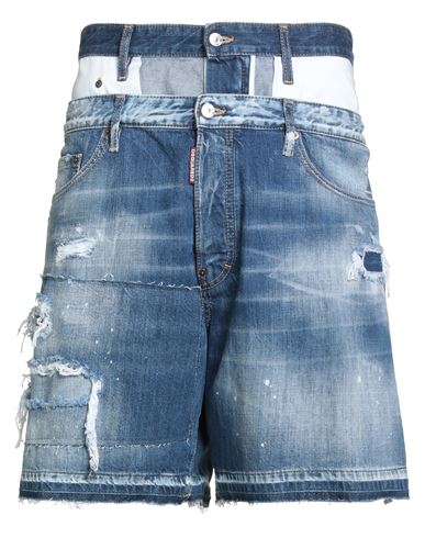 Dsquared2 Panelled Distressed-effect Denim Shorts In Blue