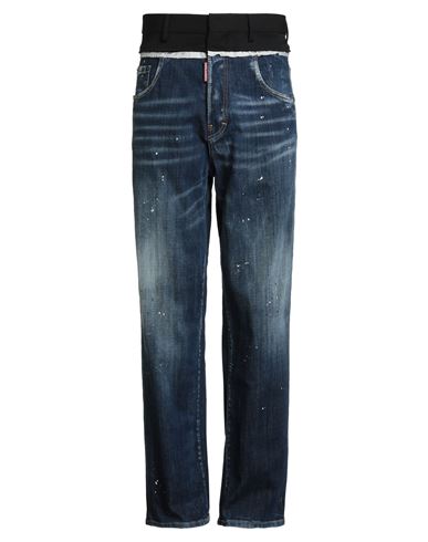 Dsquared2 Man Jeans Blue Size 34 Cotton, Elastane, Polyester, Virgin Wool In Blue