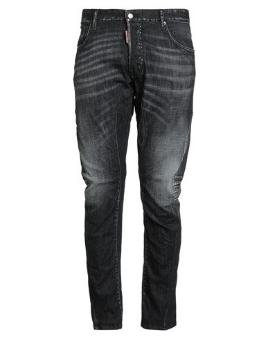 Dsquared2 Man Jeans Black Size 40 Cotton, Elastane In Black