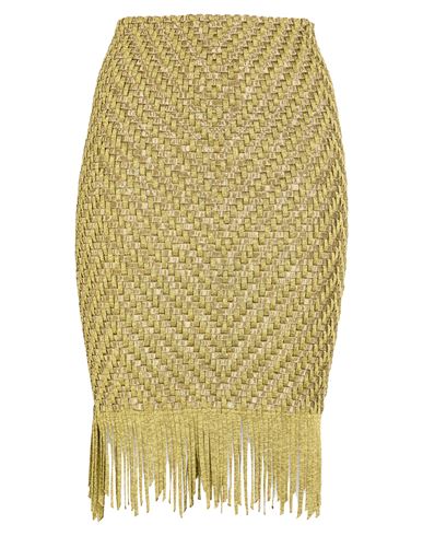 Isa Boulder Woman Midi Skirt Lime Green Size M Rayon, Elastane In Green