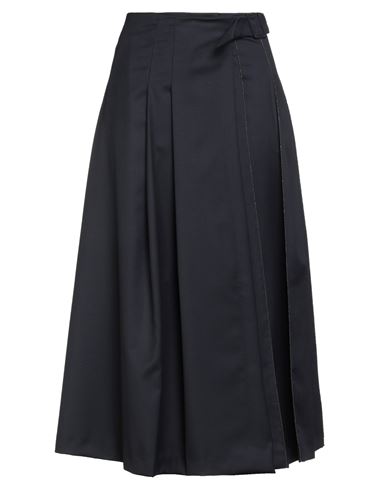 Fabiana Filippi Woman Midi Skirt Midnight Blue Size 8 Virgin Wool