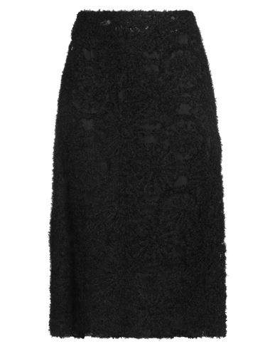 Fabiana Filippi Woman Midi Skirt Black Size 10 Hemp, Polyamide, Cotton, Polyester
