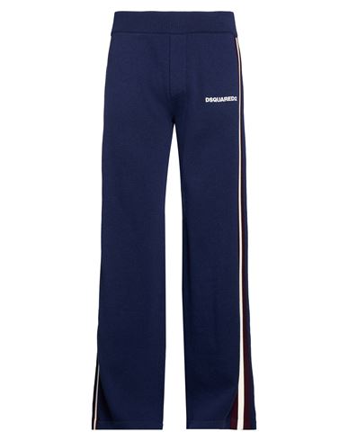 Dsquared2 Man Pants Navy Size L Wool, Elastane, Polyester In Blue