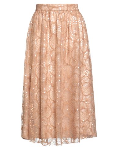 Fabiana Filippi Woman Midi Skirt Camel Size 4 Polyamide In Sand