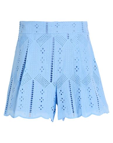 Rebel Queen By Liu •jo Woman Shorts & Bermuda Shorts Sky Blue Size L Cotton In Blue