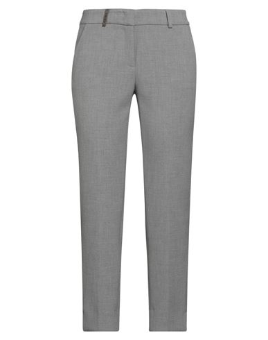 Peserico Icon 4718 Woman Pants Grey Size 14 Polyester, Viscose, Cotton, Elastane In Gray