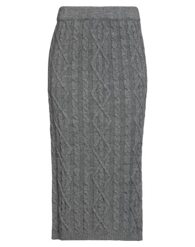 Siste's Woman Midi Skirt Charcoal Size Xs Acrylic, Wool, Viscose, Alpaca Wool In Gray