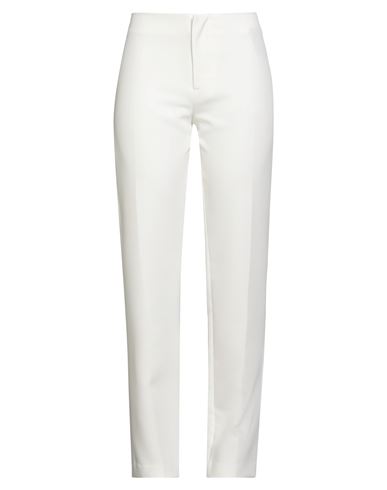 Hevo Hevò Woman Pants White Size 6 Polyester, Elastic Fibres In White