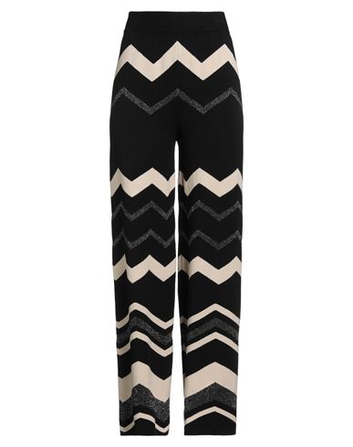 Icona By Kaos Woman Pants Black Size L Viscose, Polyester, Metallic Fiber, Polyamide
