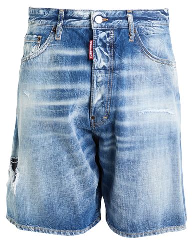 Dsquared2 Man Denim Shorts Blue Size 36 Cotton In Blue