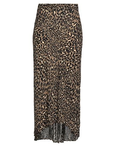 Gaelle Paris Gaëlle Paris Woman Midi Skirt Khaki Size 8 Viscose, Wool In Brown