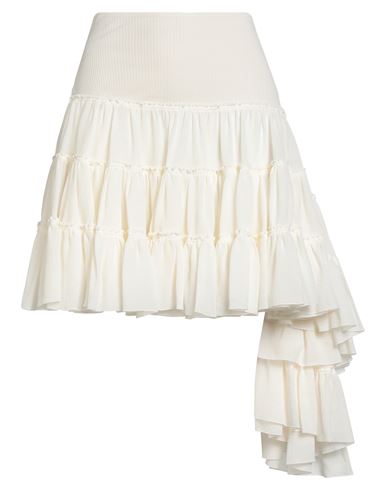 Loewe Woman Mini Skirt Off White Size 8 Silk In Multi